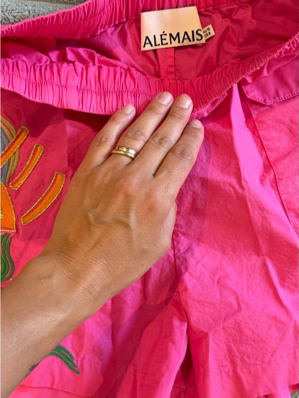 Alemais Hot Pink Embroidered Mini Shirt Dress - Picture 10 of 12